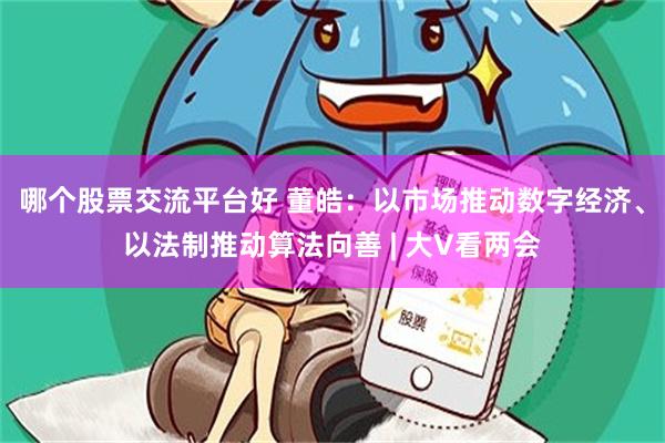 哪个股票交流平台好 董皓：以市场推动数字经济、以法制推动算法向善 | 大V看两会