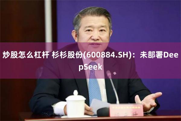 炒股怎么杠杆 杉杉股份(600884.SH)：未部署DeepSeek