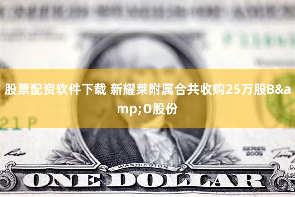 股票配资软件下载 新耀莱附属合共收购25万股B&O股份