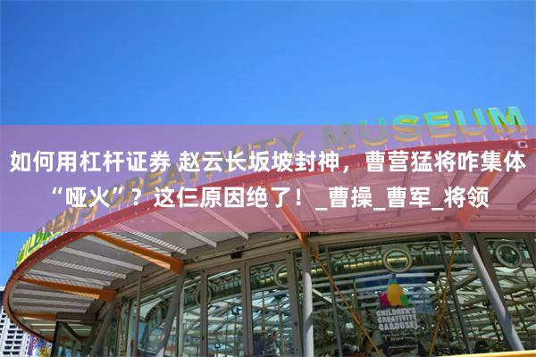 如何用杠杆证券 赵云长坂坡封神，曹营猛将咋集体“哑火”？这仨原因绝了！_曹操_曹军_将领