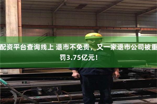 配资平台查询线上 退市不免责,又一家退市公司被重罚3.75亿元!